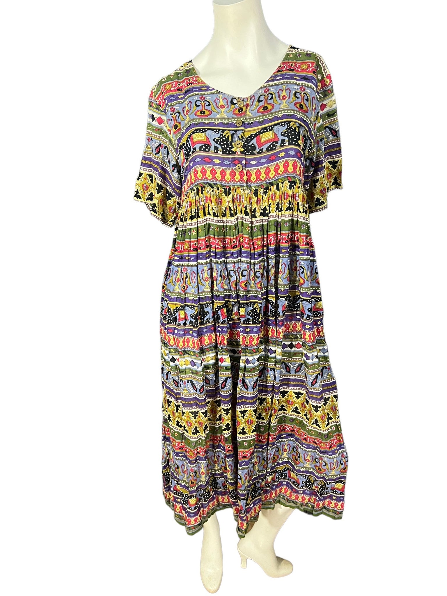 Vintage Papillon India hippie dress S