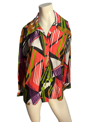 Vintage 70's mod butterfly collar shirt XL XXL