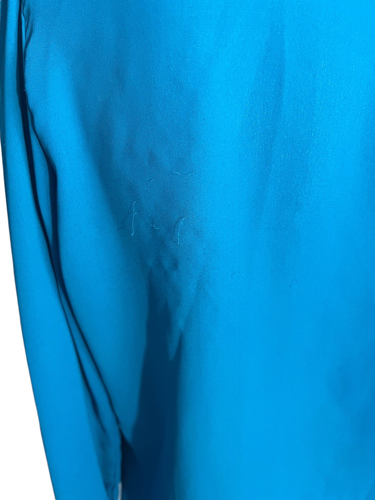 Vintage blue 70's high neck ruffle top 166 S