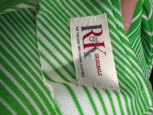 Vintage R&K green and white stripe dress