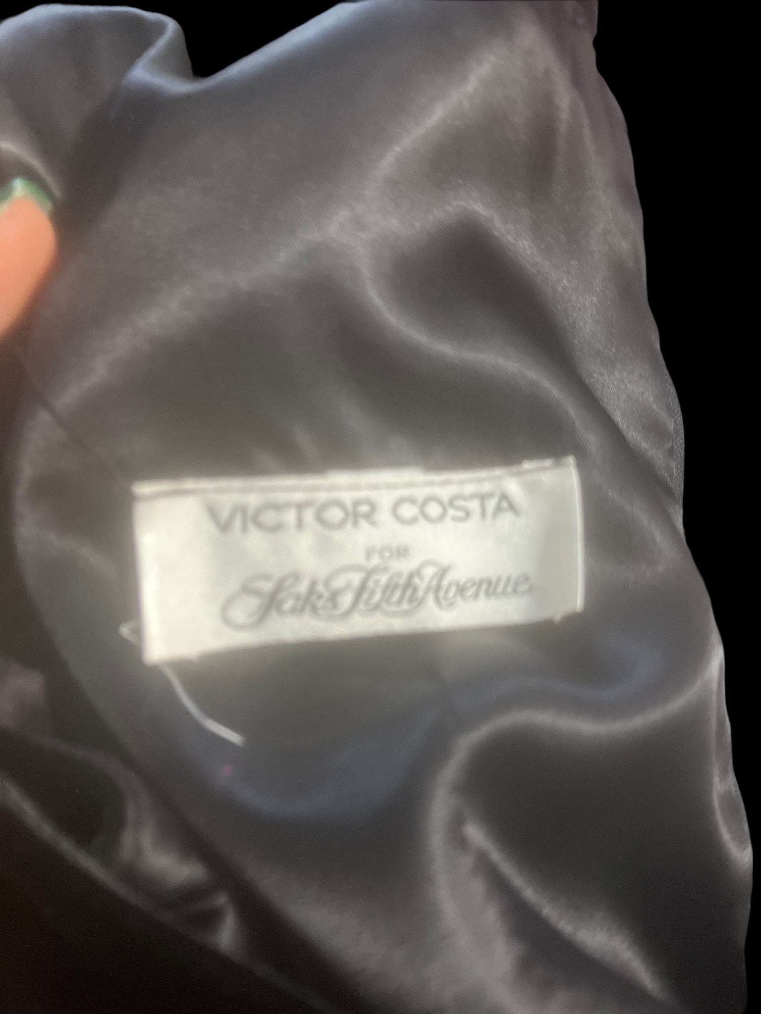 Vintage 80's black velvet Victor Costa dress 14 L
