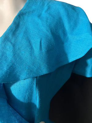 Vintage 80's turquoise wrap dress Beau David 6