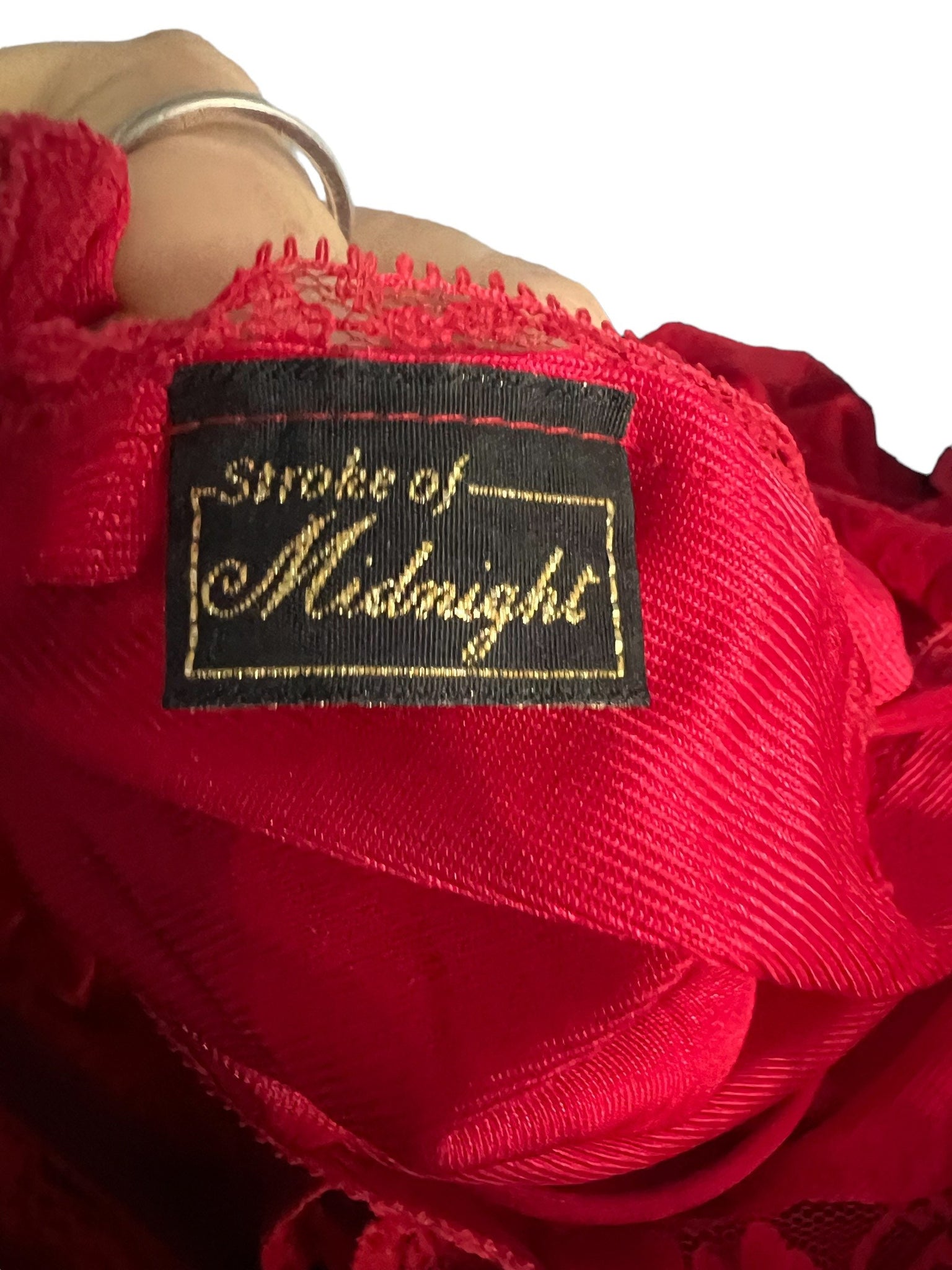Vintage red nightie lingerie Stroke of Midnight L
