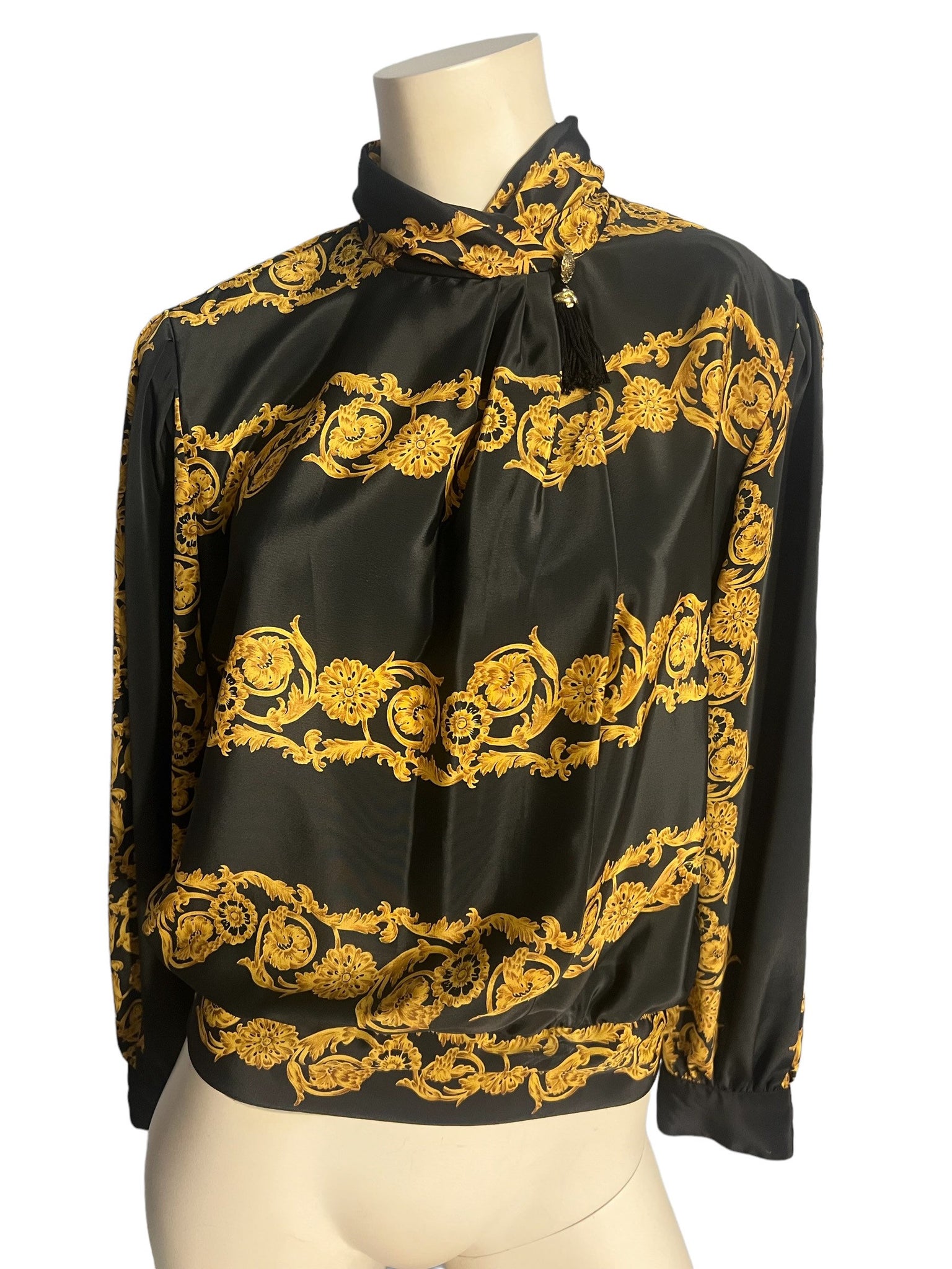 Vintage 80's gold and black blouse 9/10 M Jordan