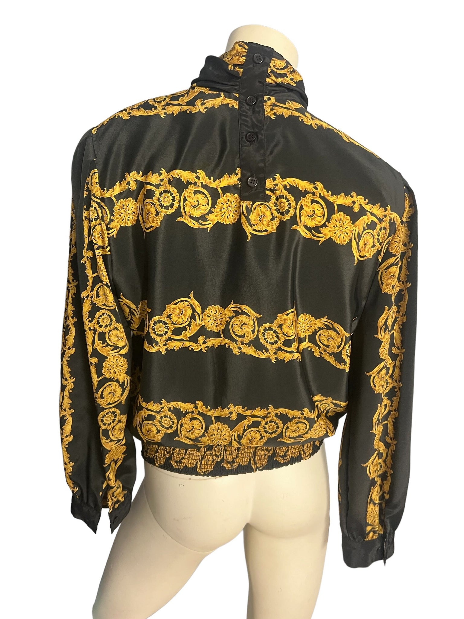 Vintage 80's gold and black blouse 9/10 M Jordan