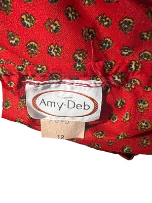 Vintage 70's paisley dress Amy Deb sz 12 M