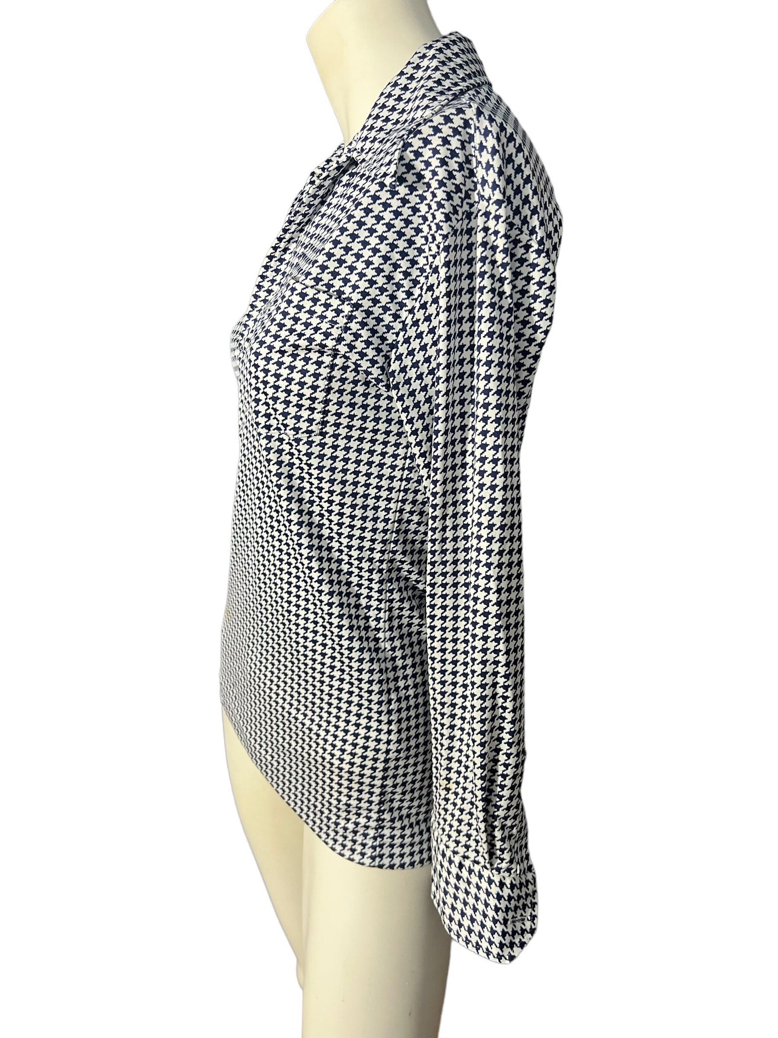 Vintage 70's blue check women's shirt M