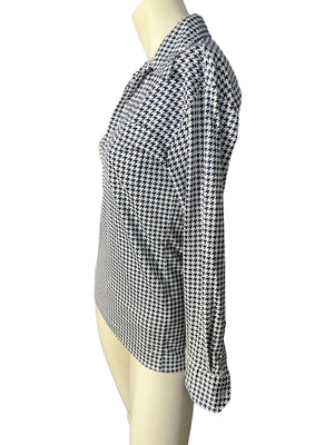 Vintage 70's blue check women's shirt M