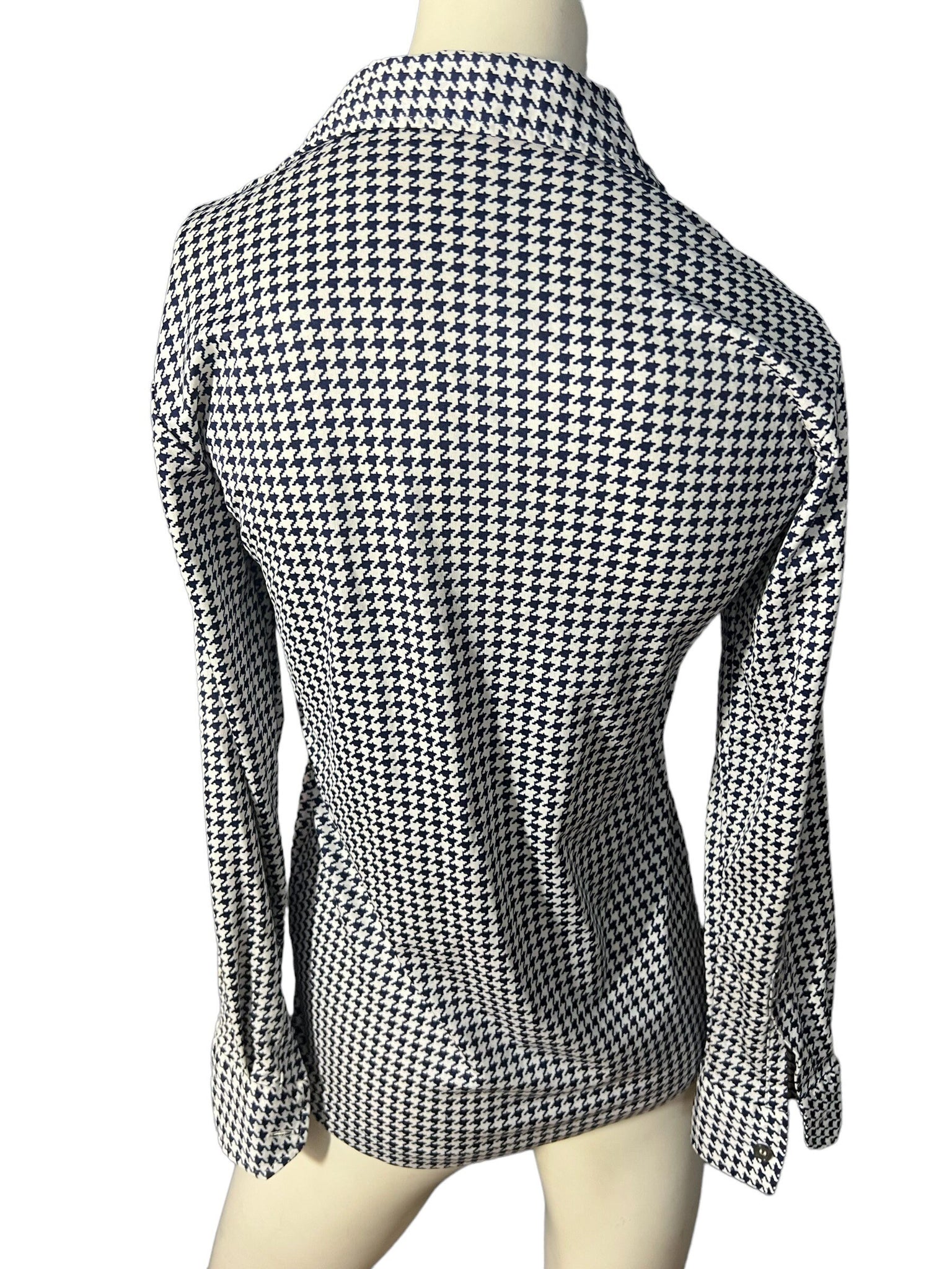 Vintage 70's blue check women's shirt M