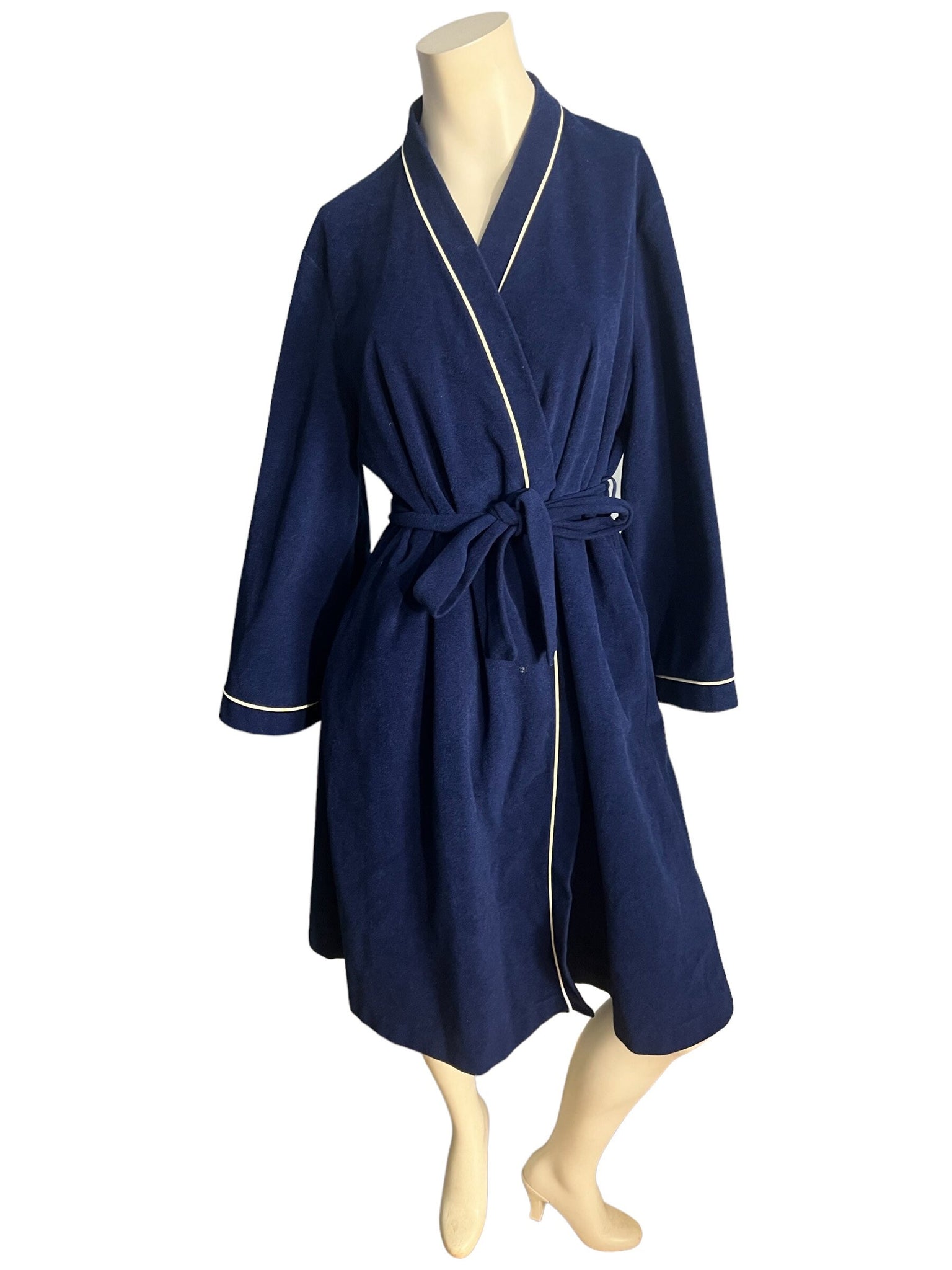 Vintage 70's Vanity Fair blue short robe M