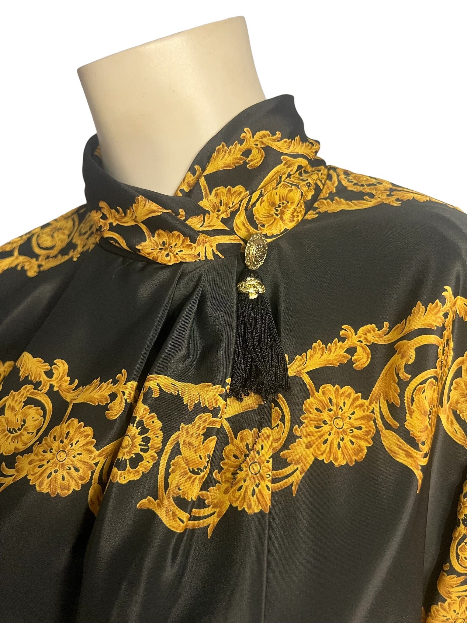 Vintage 80's gold and black blouse 9/10 M Jordan