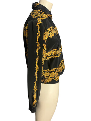 Vintage 80's gold and black blouse 9/10 M Jordan