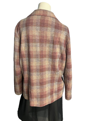 Vintage 70's purple plaid blazer jacket L XL
