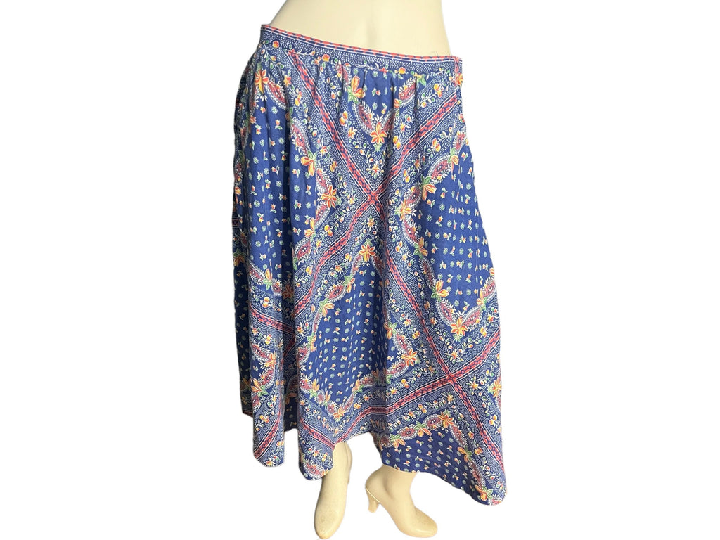 Vintage 70's blue Century of Boston boho skirt M L