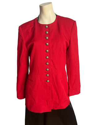 Vintage 80's red blazer jacket 12 Two Madison Court