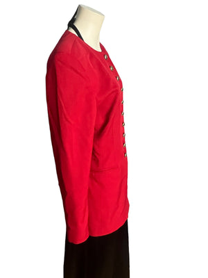 Vintage 80's red blazer jacket 12 Two Madison Court