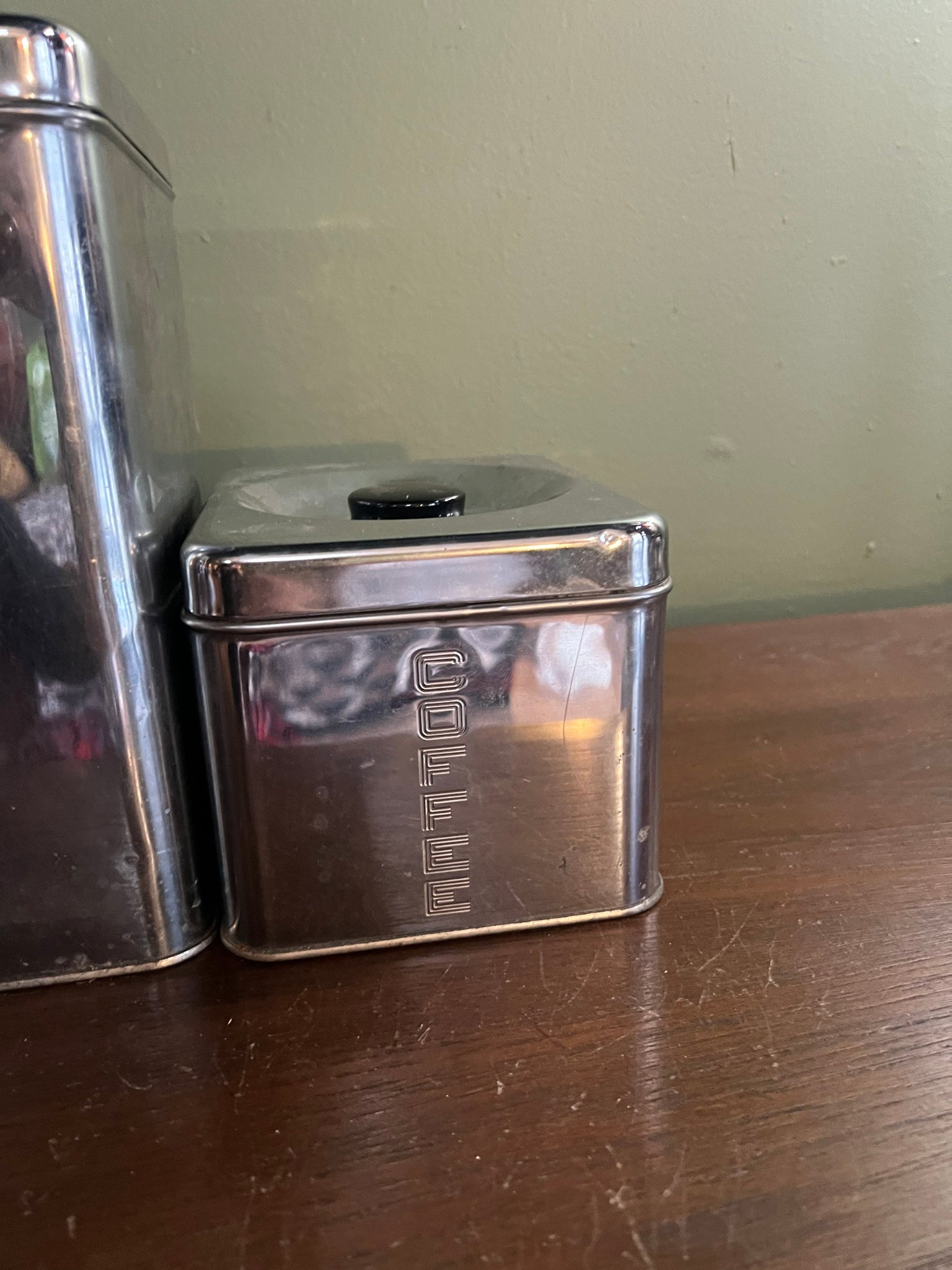 Vintage 50's aluminum canisters 3 piece Lincoln Beauty Wave