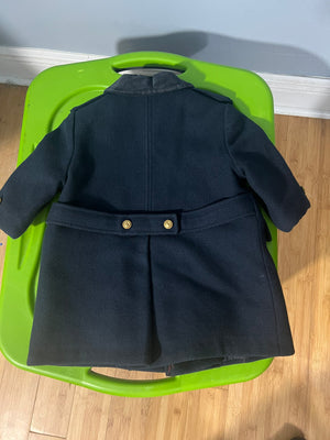 Vintage navy 50's wool kids girls coat Shatnez-Free