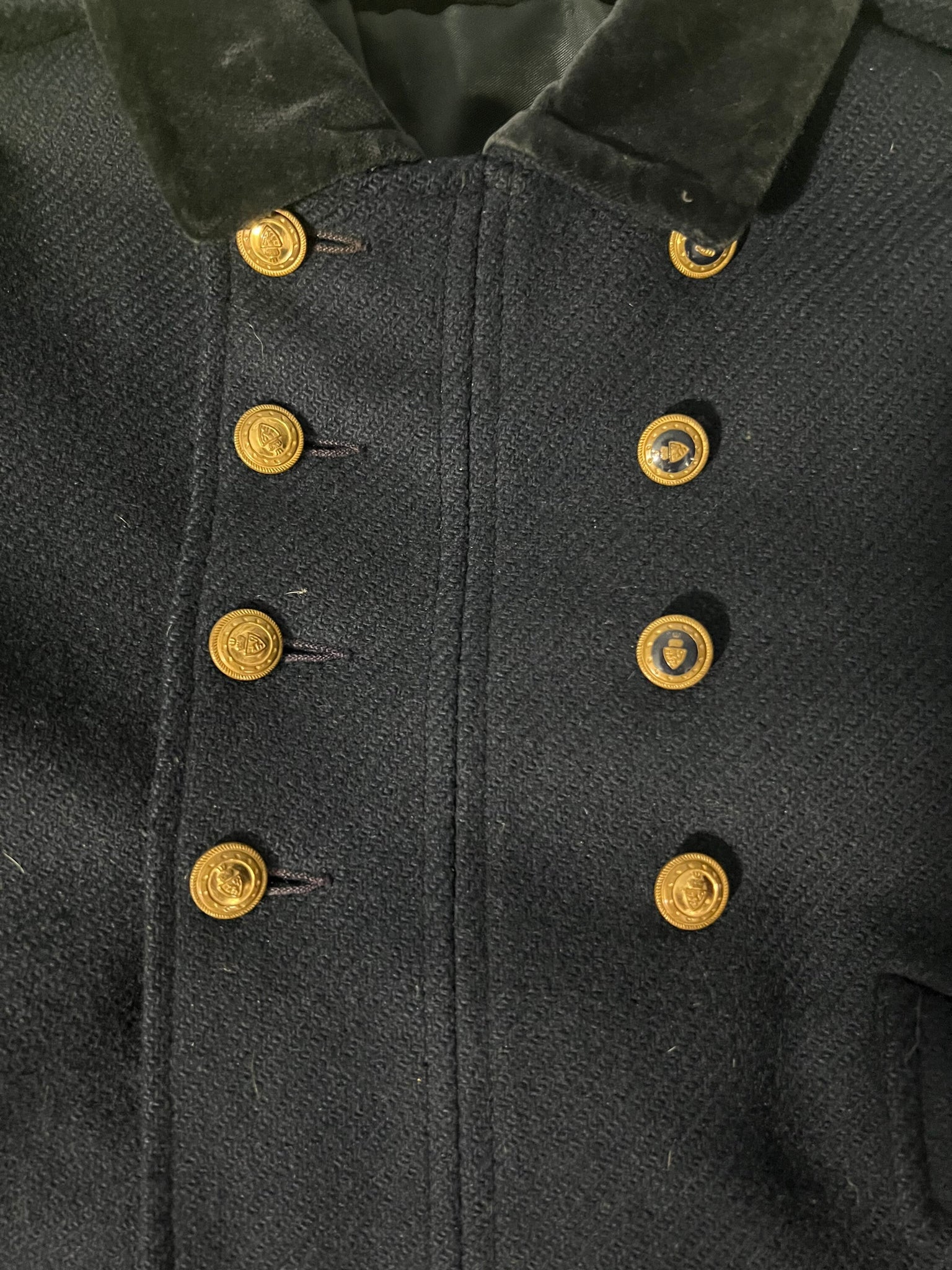 Vintage navy 50's wool kids girls coat Shatnez-Free
