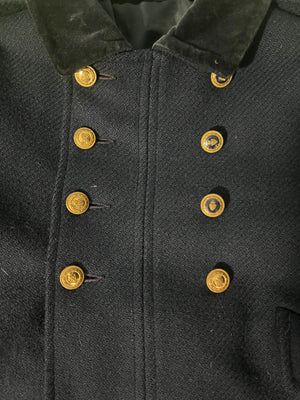 Vintage navy 50's wool kids girls coat Shatnez-Free
