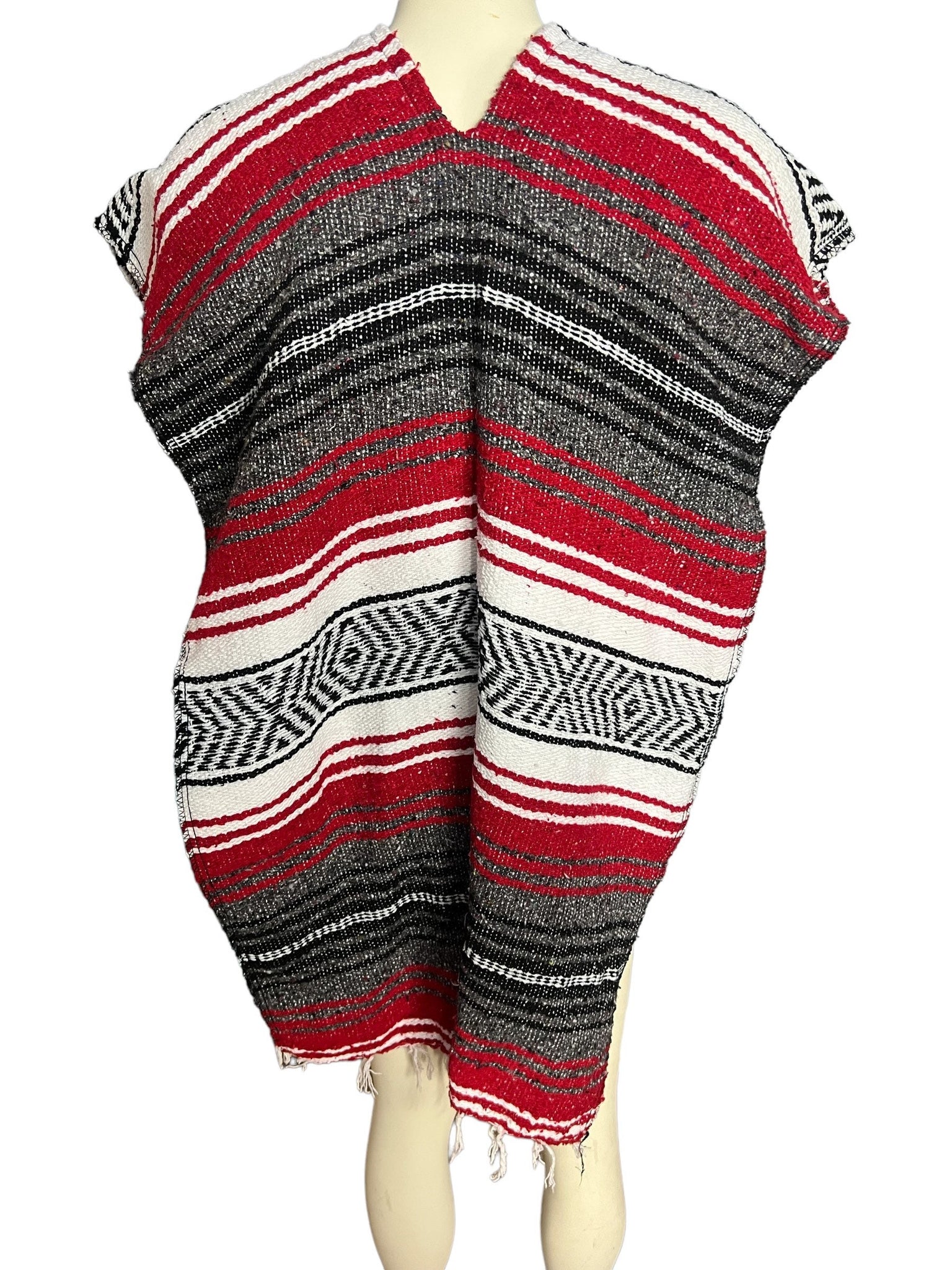 Vintage Mexican blanket poncho