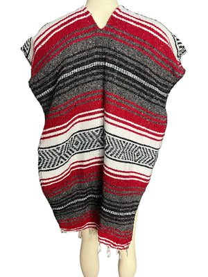 Vintage Mexican blanket poncho