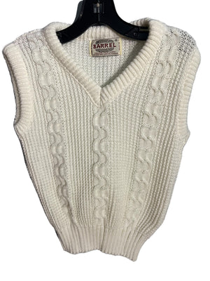 Vintage 70's white kid's sweater vest 6 Barrel