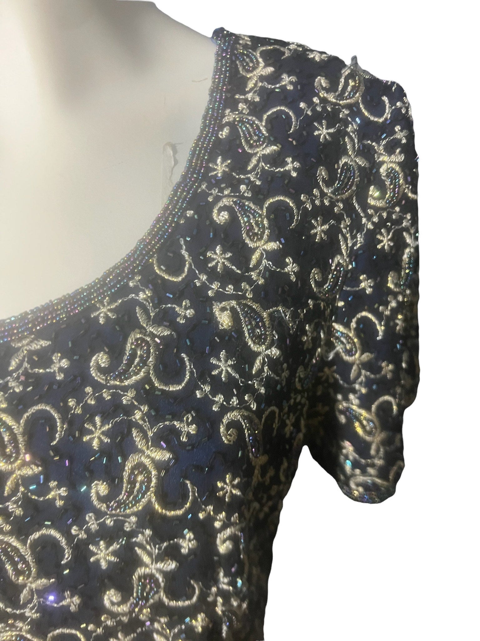 Vintage bead & embroidery shirt top J Laxmi L
