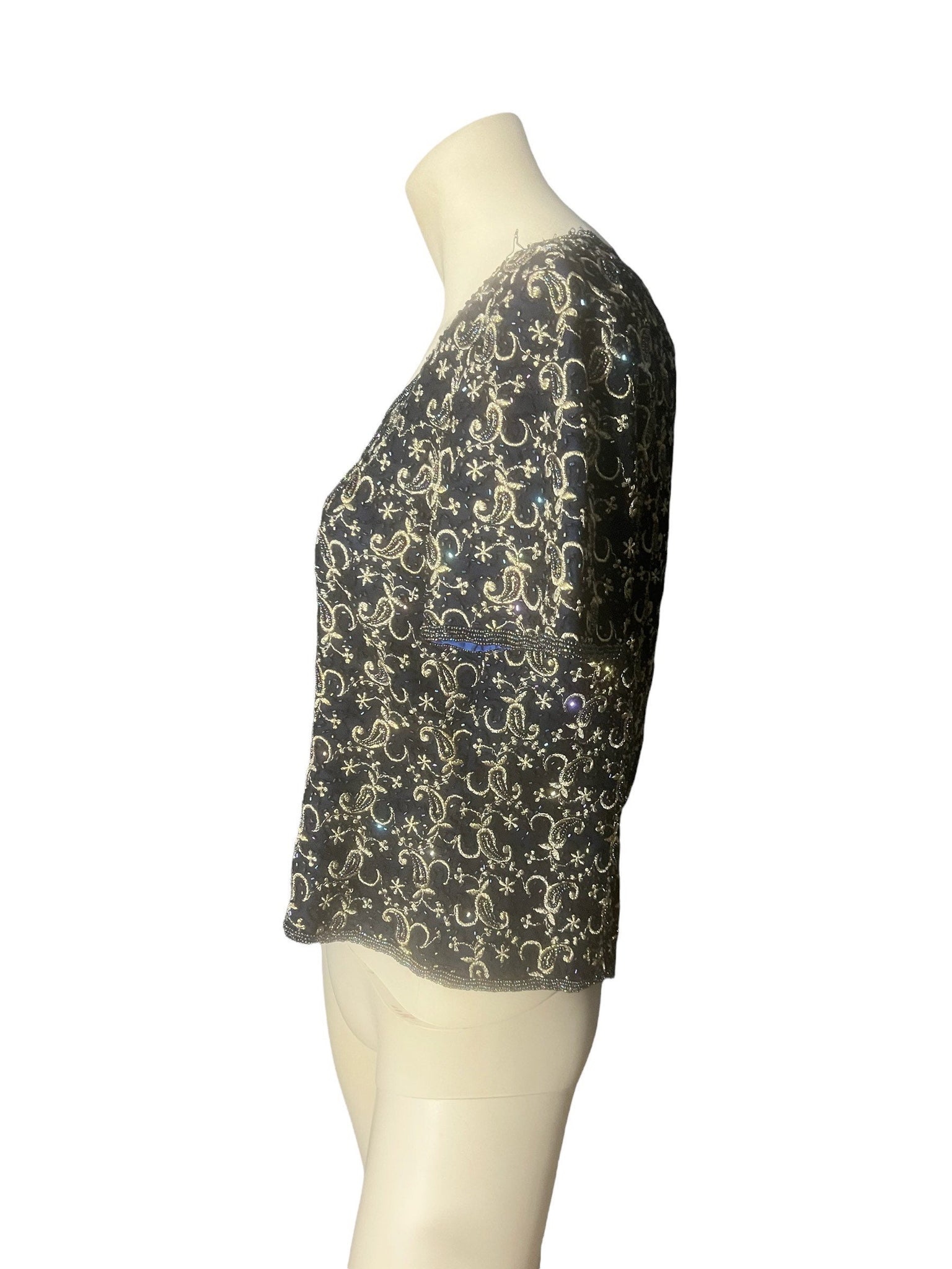 Vintage bead & embroidery shirt top J Laxmi L