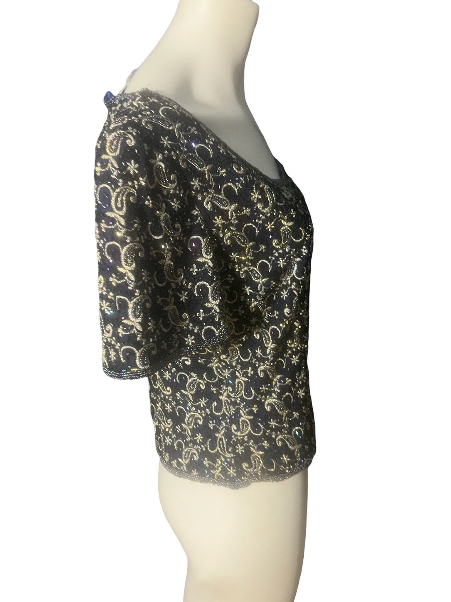 Vintage bead & embroidery shirt top J Laxmi L