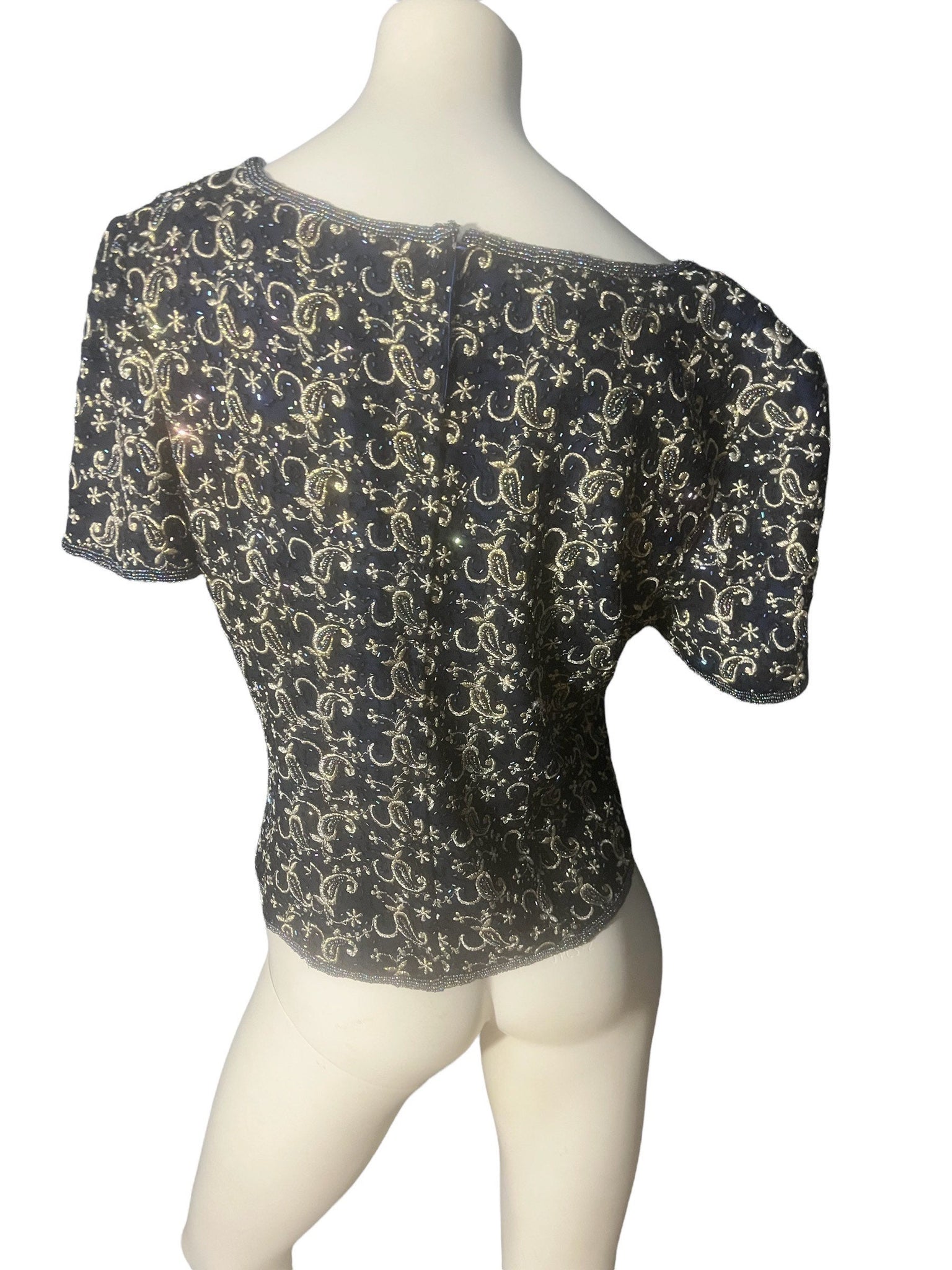 Vintage bead & embroidery shirt top J Laxmi L