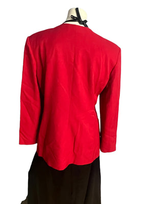 Vintage 80's red blazer jacket 12 Two Madison Court