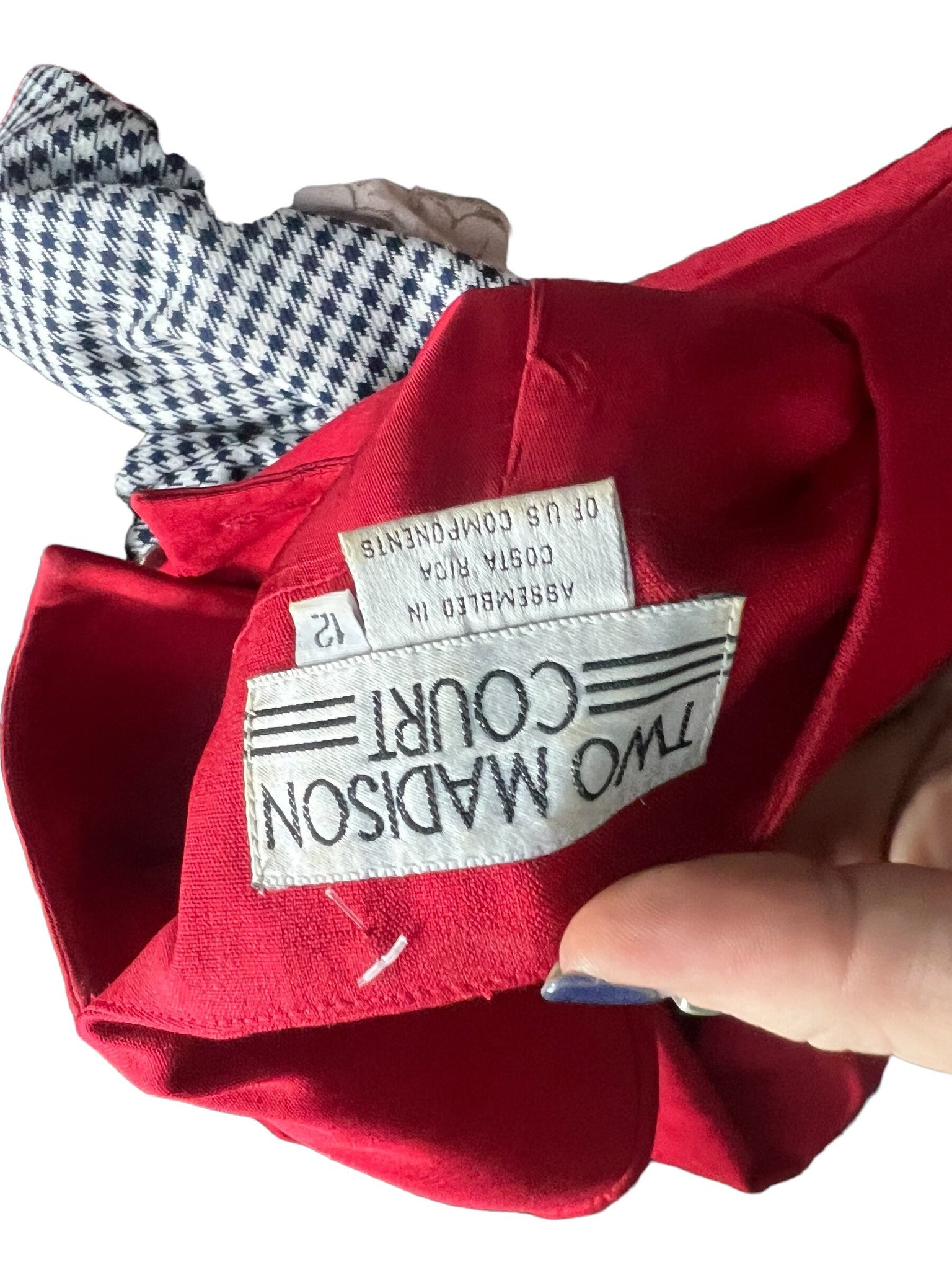 Vintage 80's red blazer jacket 12 Two Madison Court