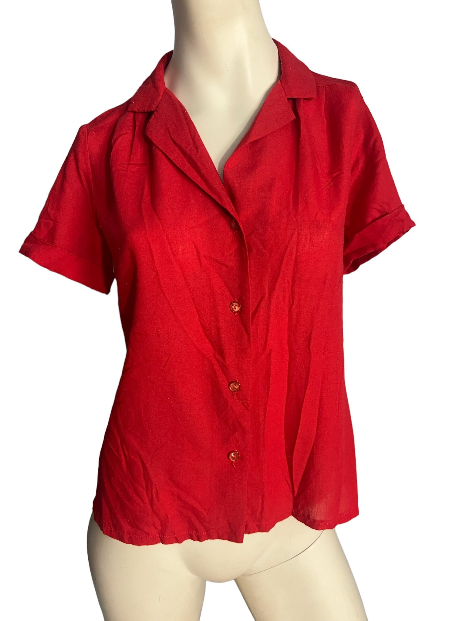 Vintage 70's cherry red shirt City Girl L