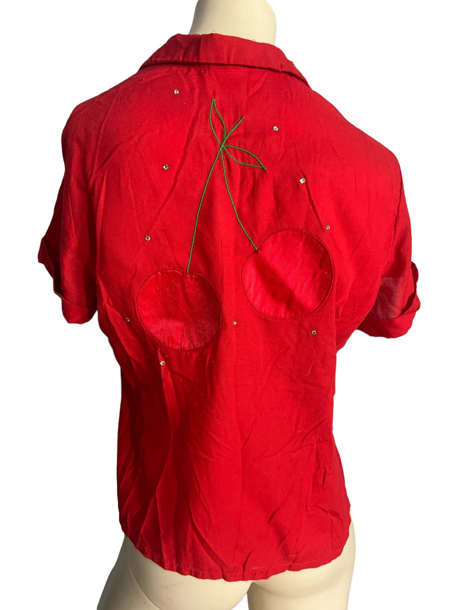 Vintage 70's cherry red shirt City Girl L