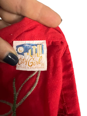 Vintage 70's cherry red shirt City Girl L