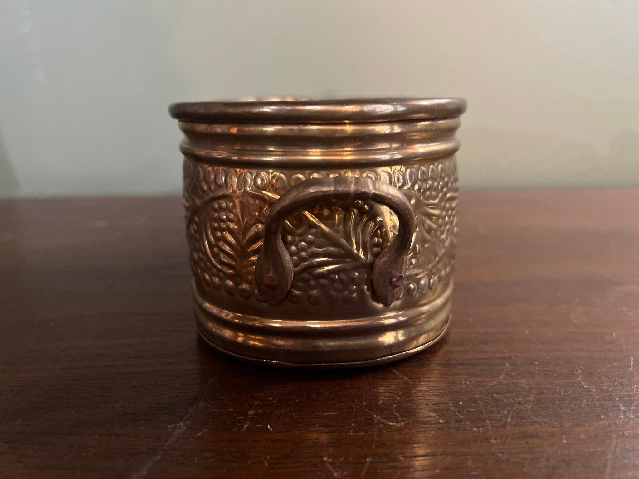Vintage decorative embossed container pot