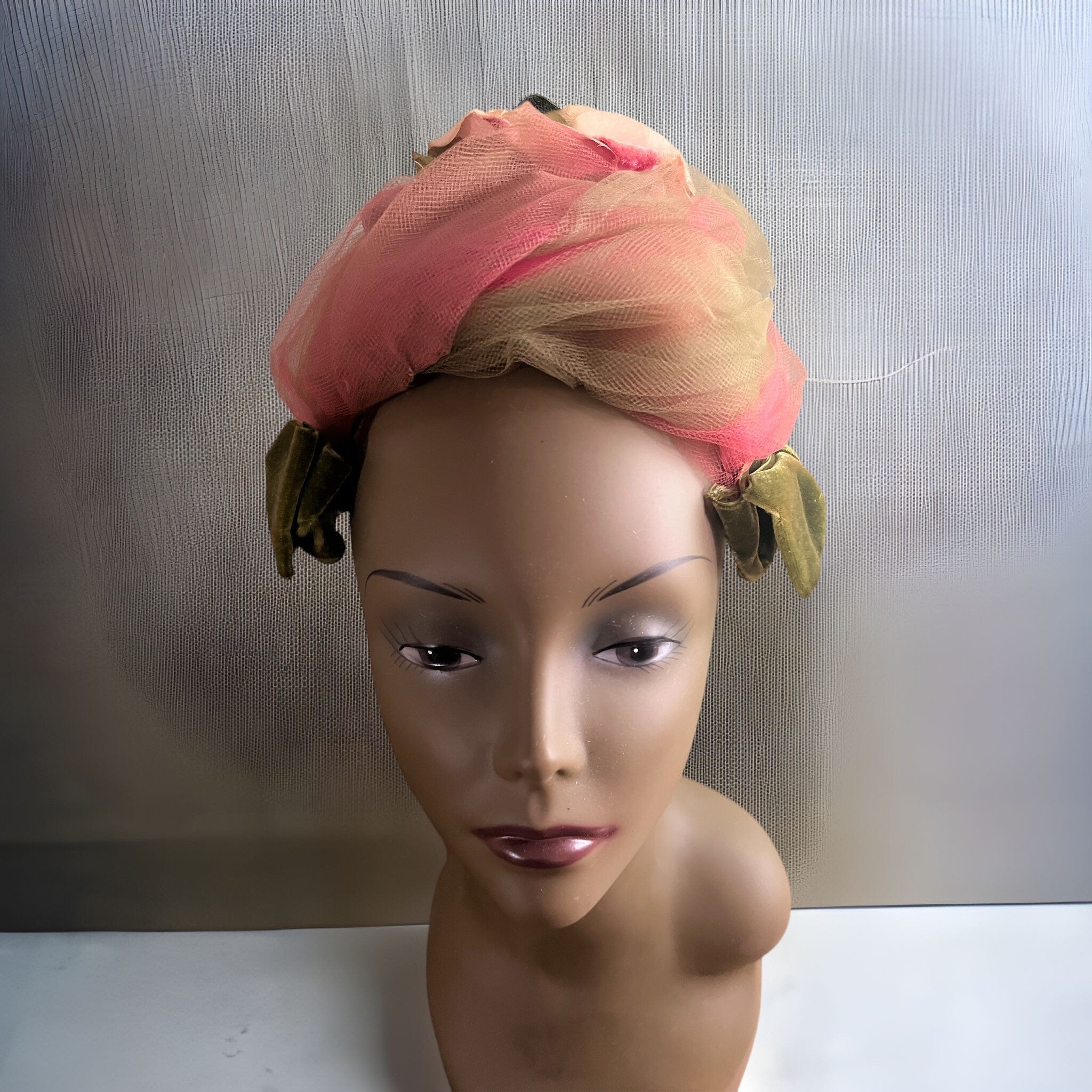 Vintage 60's floral hat head piece