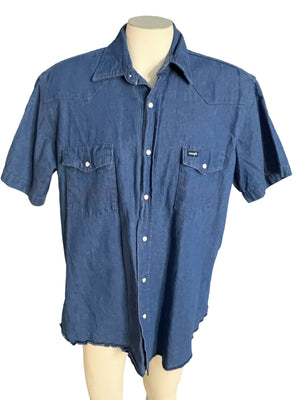 Vintage blue jean wrangler cowboy western shirt XL