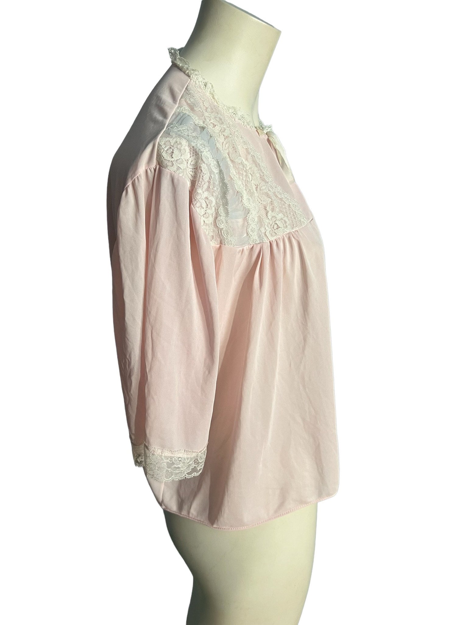 Vintage pink bed jacket lingerie L