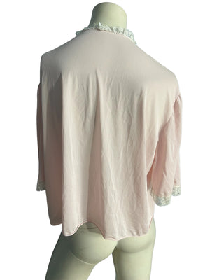 Vintage pink bed jacket lingerie L
