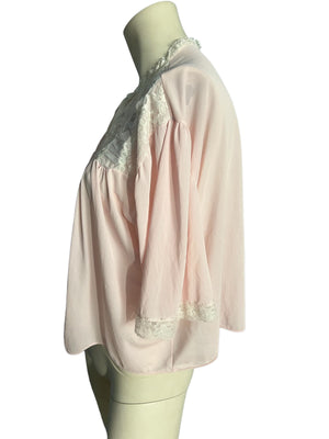 Vintage pink bed jacket lingerie L
