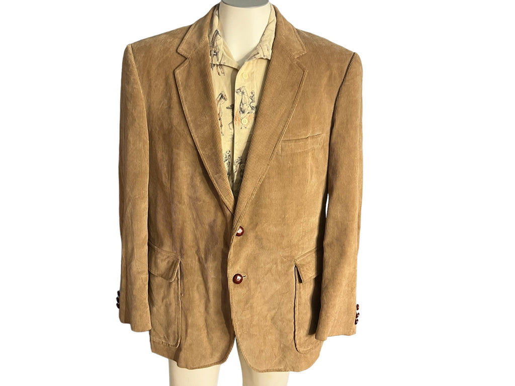 Vintage 80's tan corduroy suit jacket Jordache 44 R