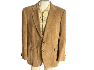 Vintage 80's tan corduroy suit jacket Jordache 44 R