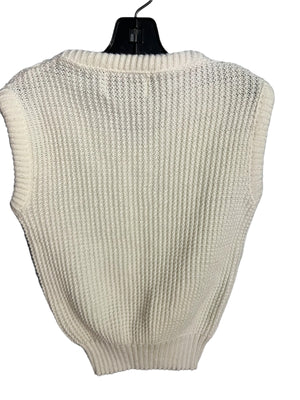 Vintage 70's white kid's sweater vest 6 Barrel
