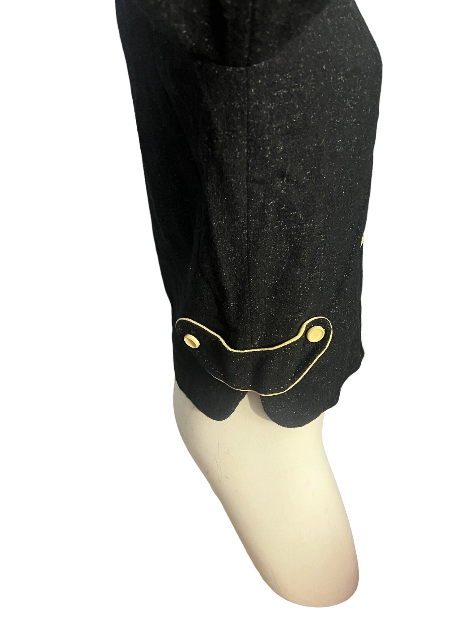 Vintage 1950's short black fleck wool jacket S M