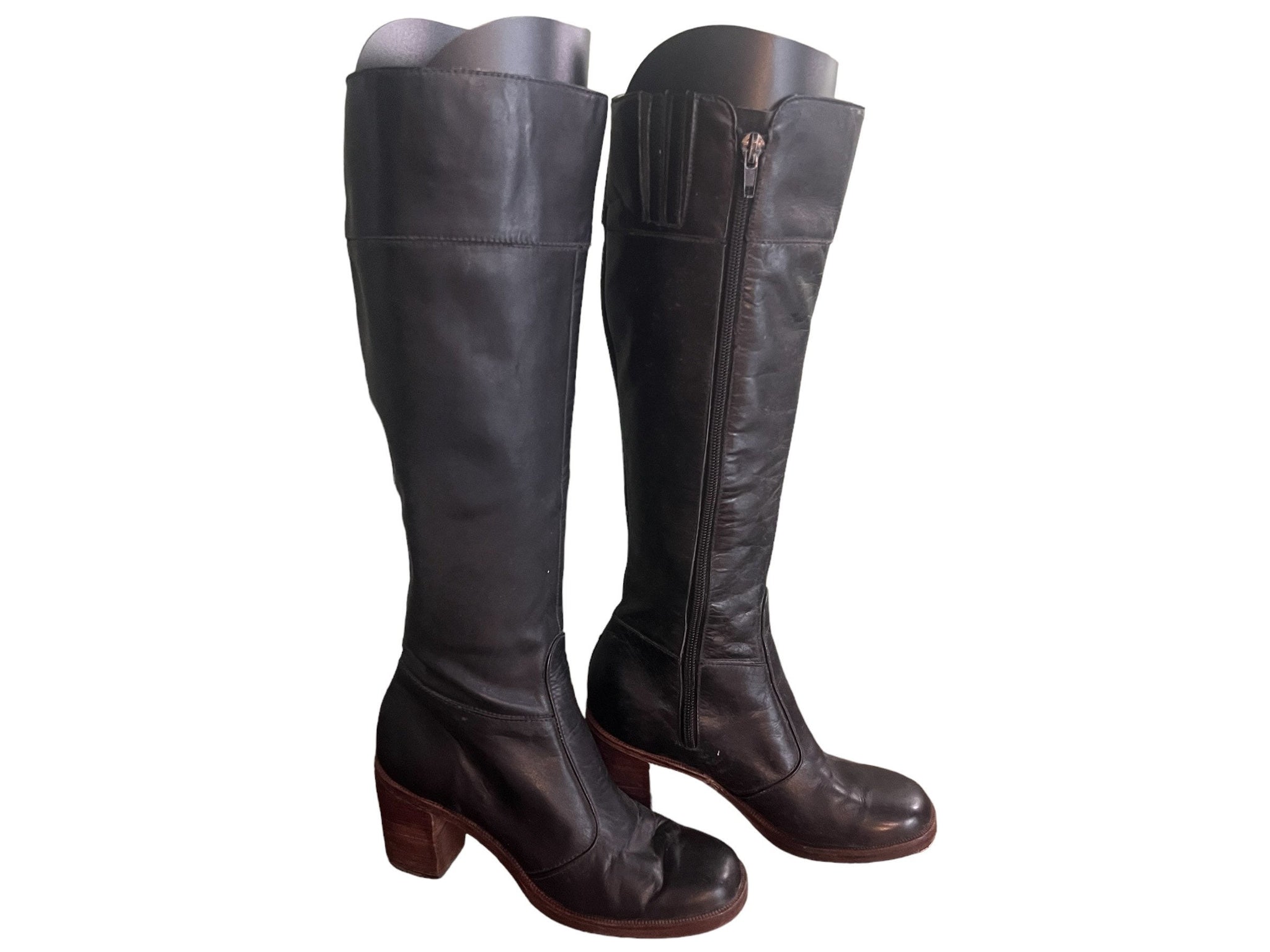 Vintage 70's black knee high boots Imperial 5