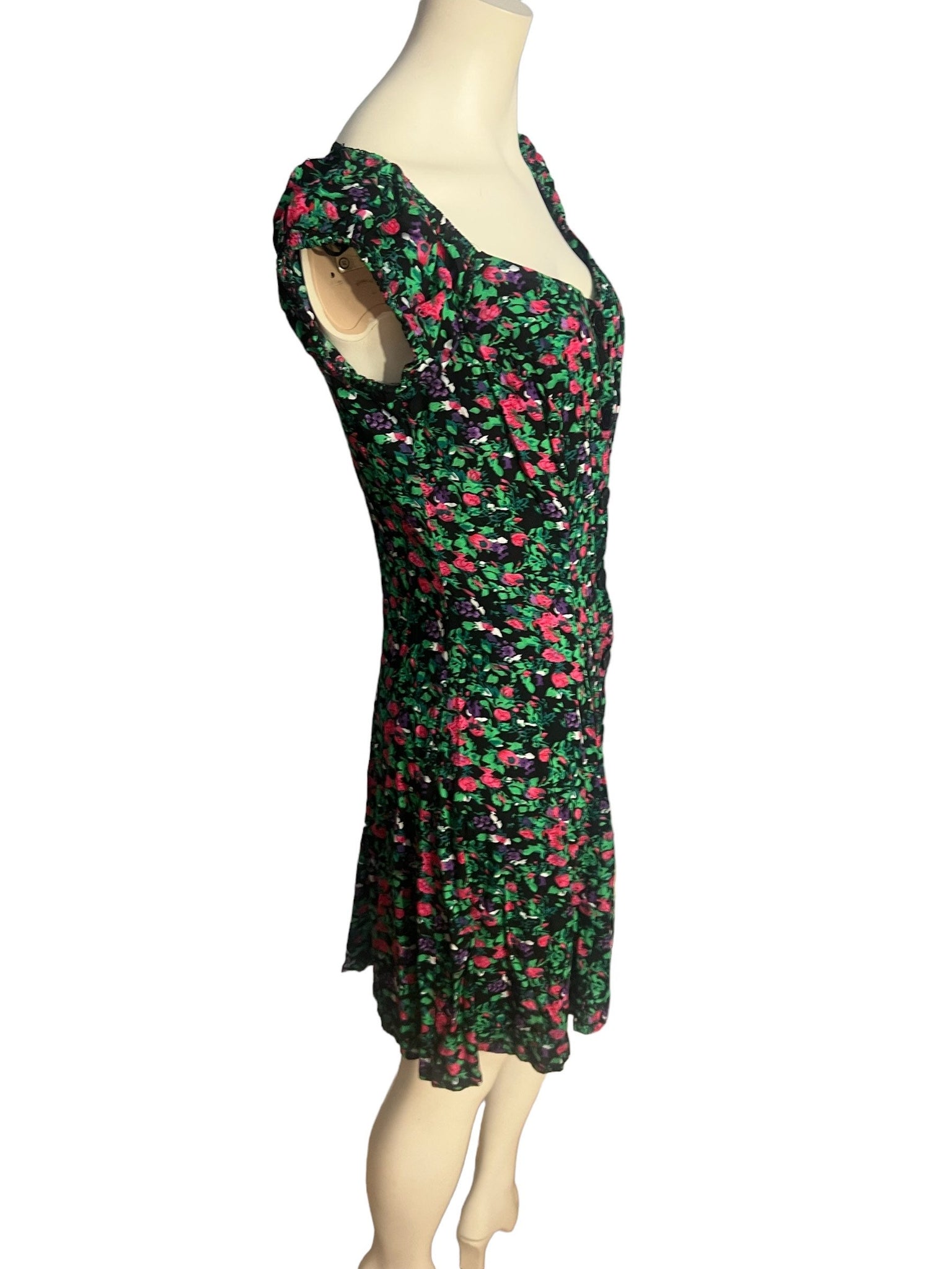 Vintage 80's floral mini dress L Susan Richards
