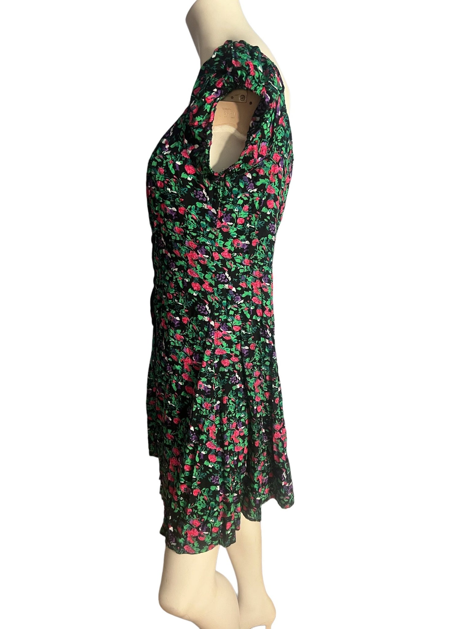 Vintage 80's floral mini dress L Susan Richards