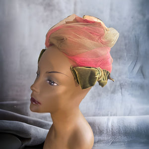 Vintage 60's floral hat head piece